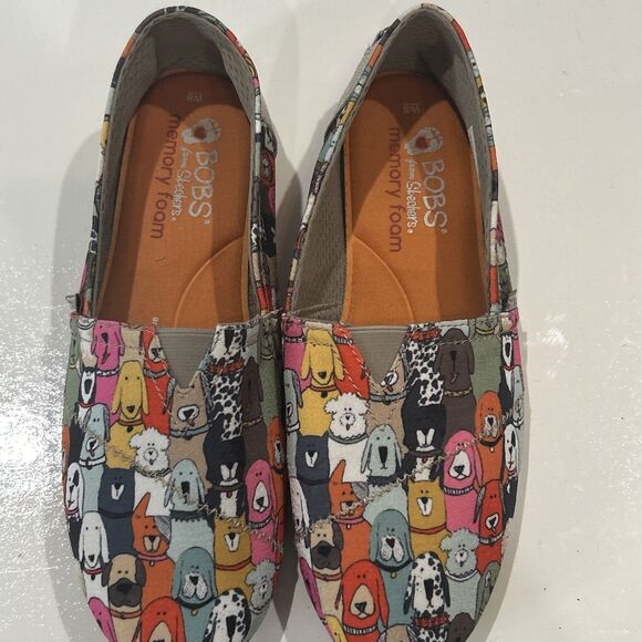Bob's for Dogs Canvas Flats Slip on Shoes Sketchers Memory Foam Women's 8 - Picture 5 of 12